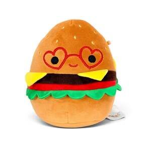 Squishmallows Carl The Cheeseburger Valentine’s Day Glasses Plush Stuffed Toy
